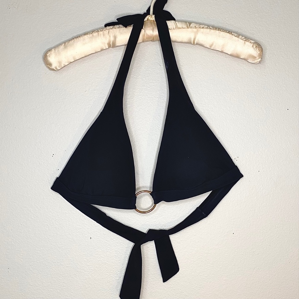 Red Carter Deep BLACK Bikini Top - O-Ring - D cup